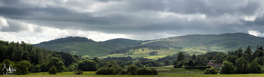 Tweed Valley 
 Keywords: panorama hills scotland borders peebles summer trees