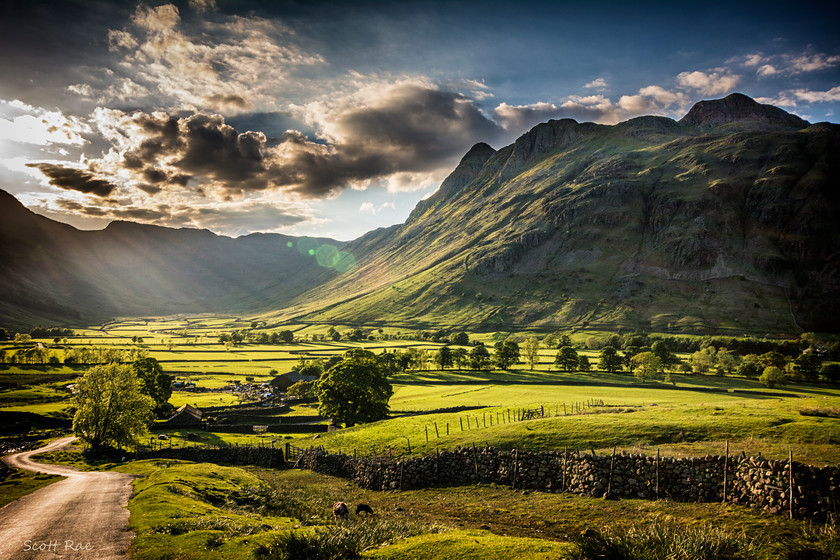 Langdale-Sunset 
 Keywords: uk nw england summer water lake mountains trees sunset