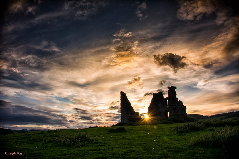 Horsburgh Castle Sunsets 1 
 Keywords: Peebles Borders hills scotland summer castle sunset