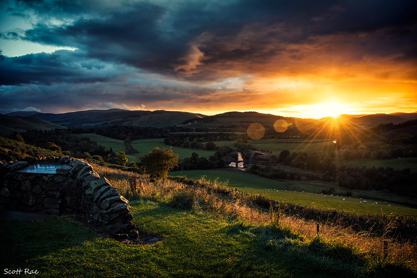 Manor Bridge on an autumn evening 
 Keywords: Borders hills scotland autumn river water bridge sunset peebles