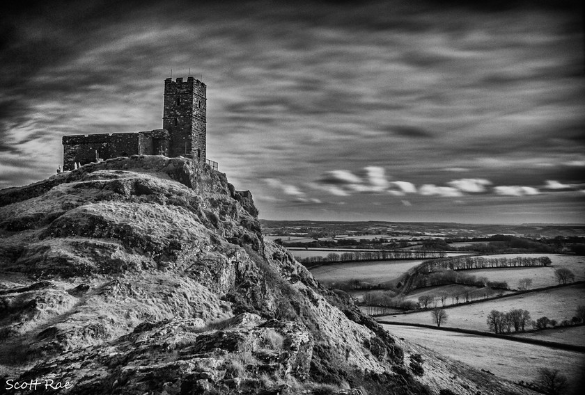 Bent Tor in Infrared 
 Keywords: UK winter england Devon SW church hills infrared b&w moor dartmoor