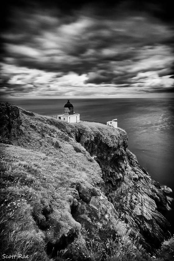 St Abbs Head IR 
 Keywords: borders sea water coast transport b&w infrared summer buildings scotland