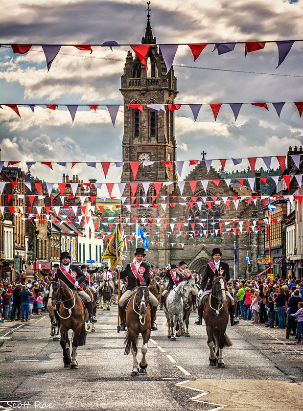 The Cornet 
 Keywords: peebles scotland borders church town people summer