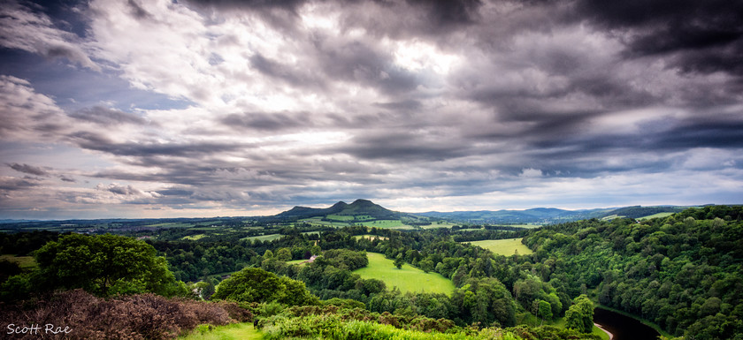 Scott s View 
 Keywords: Borders hills scotland summer river water