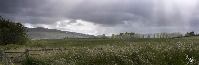 Rain approaching 
 Keywords: panorama hills scotland borders peebles summer trees